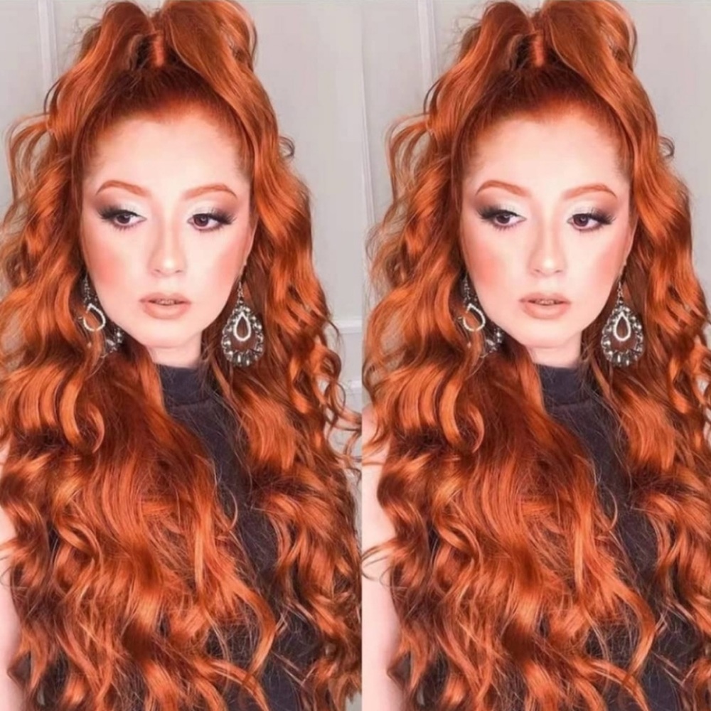 22” Ginger Copper BODY WAVY Lace Front Wig NEW